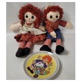 Raggedy Ann & Andy Dolls & Schmid Plate