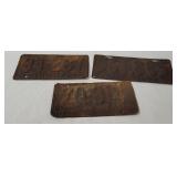 3 Ohio License Plates 1920-30's