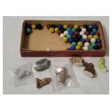 Vtg Marbles & Ceramic Figurines