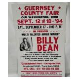 Guernsey County Fair Billy Dean Concert Poster