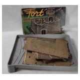 Vtg Built Rite Fort Cardboard Playset