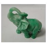 Small Green Elephant Figurine
