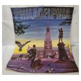 Vtg Philadelphia Greyhound Lithograph Poster