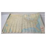 1960 Greyhound Lines U S Map Poster
