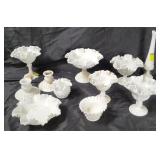 Vtg Hobnail Milk Glass Dishes Etc.