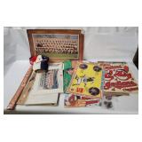 Vtg Indians Items - Sketchbook, Window Clings Etc.