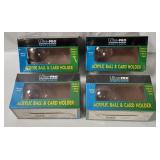 4 Ultra Pro Acrylic Ball & Card Holders