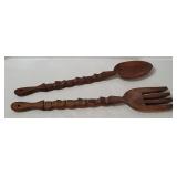 Large Wooden Spoon & Fork Wall Decor