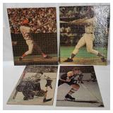 4 Vtg Baseball & Hockey Puzzles