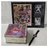 Mlb Indians Plaque, Lunchbox & Watch