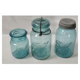 3 Vtg Ball Glass Mason Jars