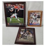 3 Framed Nfl Browns Pictures, 2 Are Signed