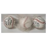 3 Facsimile Signed Baseballs - Indians, Nolan Ryan