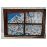 Cleveland Map In Window Frame Wall Decor