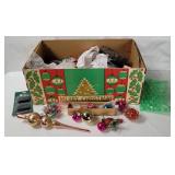 Box Of Vtg Christmas Ornaments