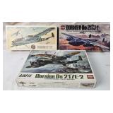 3 Airfix Model Kits - Dornier 17, Do 217J-1, Etc