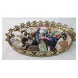 Tray W/ Natural Rock Specimens & Polished Stones