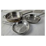 3 Wolfgang Puck Stainless Steel Pans