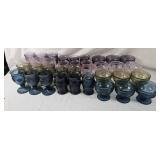 Large Multi Color Drinking Glass & Goblet Set