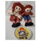 Raggedy Ann & Andy Dolls & Schmid Plate