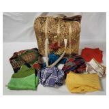 Guadeloupe Rattan Purse W/ Scarves & Bandanas
