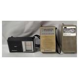 3 Vtg Transistor Radios- Essex, Panasonic, Emerson