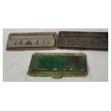 3 Vintage Metal Mail Slots