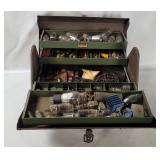 Case W/ Vacuum Tubes & Electronic Parts