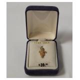 14k Gold Cross Pendant .5g