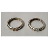 2 Sterling Rings W/ Stones Sizes 8
