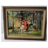 Framed Littl;e Red Riding Hood Lentograph Artwork