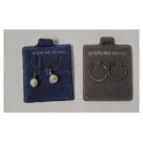 2 Pairs Sterling Pierced Earrings