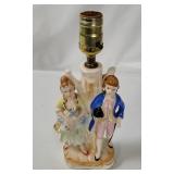 Vtg Colonial Couple Lamp Japan