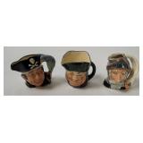 3 Royal Doulton Small Toby Mugs