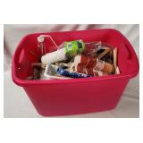 Tote Of House Painting Supplies
