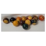 12 Vtg Billiards Pool Balls