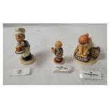 3 Hummel Figurines - Baker, Nosegay, Housecleaning