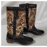 Spring Step Tapestry Womens Boots Size 9.5