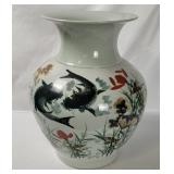 Large Hand Painted Chinese Porcelain Vase