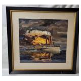Signed K. Shogren G.p Griffith Fire  Watercolor