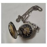 Gold Plated Walking Liberty Coin Pocket Watch