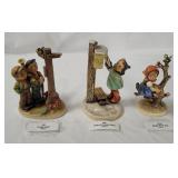 3 Hummel Figurines - Crossroads, Apple Tree Girl