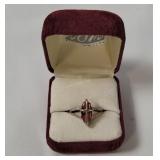 Silver Cross Ring W/ Stone Size 6.5