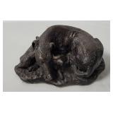 Bronze Dog & Puppies Sculpture