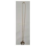 14k Gold Chain W/ 10k Heart Pendant 2.9g