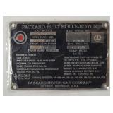 Packard Built Rolls Royce Engine Data Plate