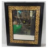 Leopard Print Framed Wall Mirror