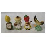 4 Vtg Napco Fruit S&p Shakers