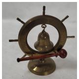 Ships Wheel Brass Bell Gong