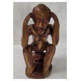 Hand Carved Wooden Man Statue